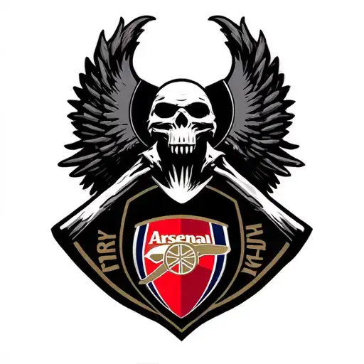 arsenal FC badge and the grim reaper  tattoo design idea