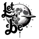 "Let it be" Outer space object like moon or a planet, time reference a dial, subtle word reference let it be, relaxing, ocean, human tattoo design idea