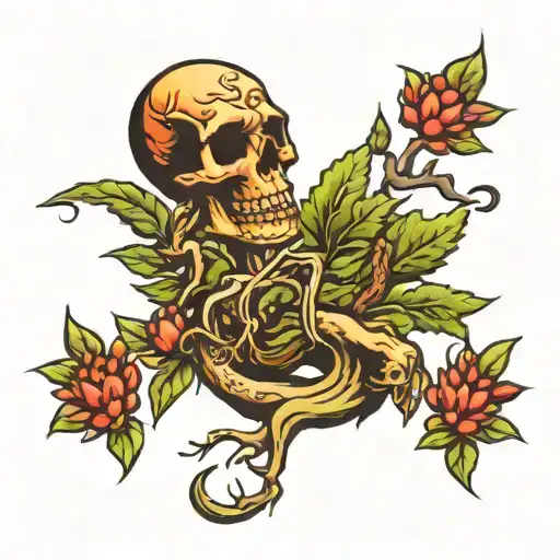 poison tree tattoo design idea