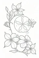 2 sand dollar, hydrangeas, honey suckles, dove, pretty, sparkly tattoo design idea