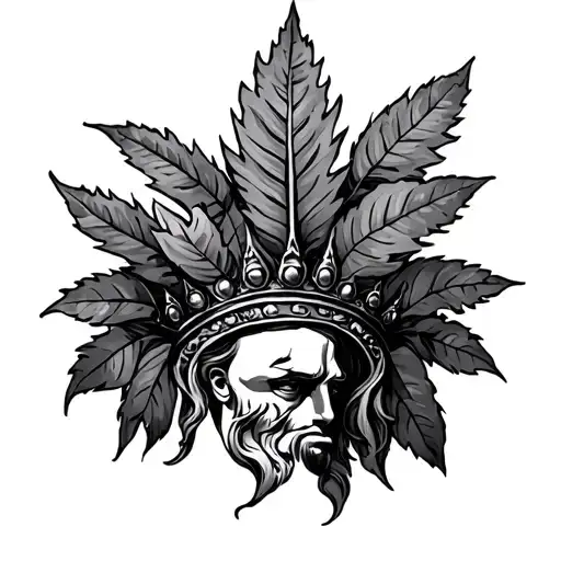 Caesar leaf  crown tattoo design idea