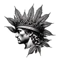 Caesar leaf  crown tattoo design idea