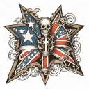 stars and bars tattoo design idea