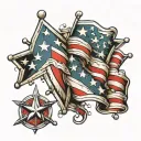stars and bars tattoo design idea