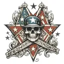 stars and bars tattoo design idea