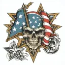 stars and bars tattoo design idea