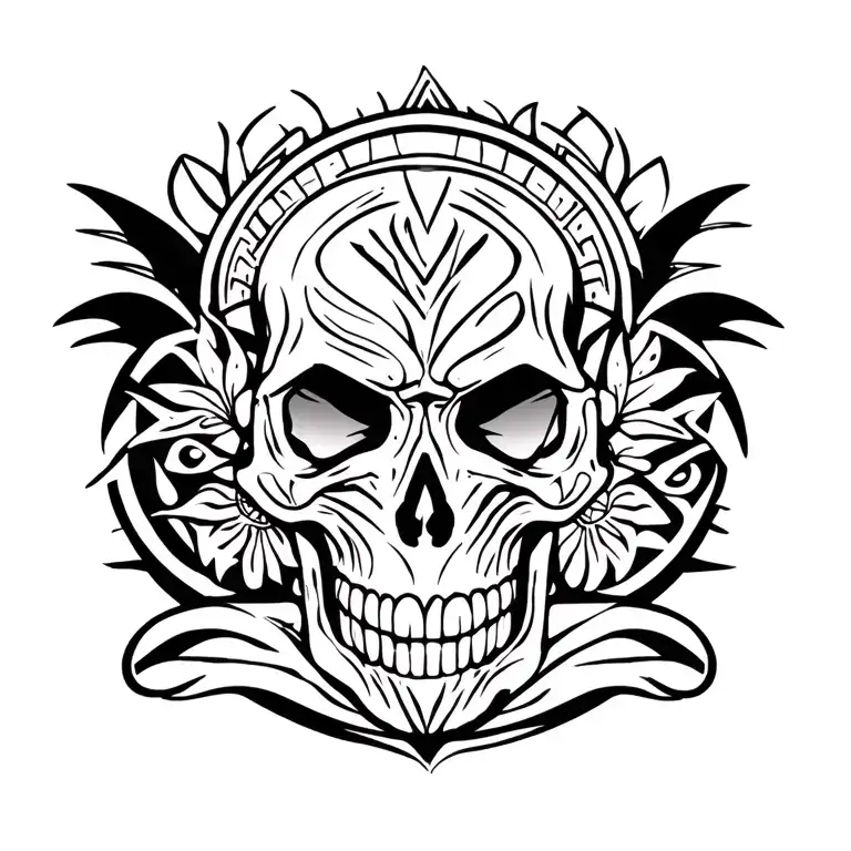 polynesi tattoo patterns skull surrounded tattoo design idea
