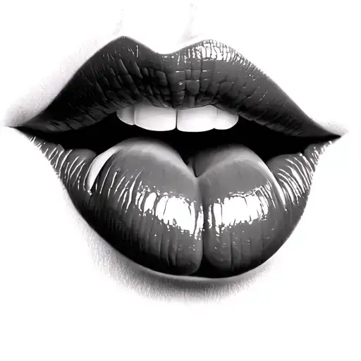 bimbo lips, tongue tattoo design idea