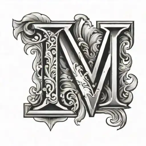 letters m b k tattoo design idea