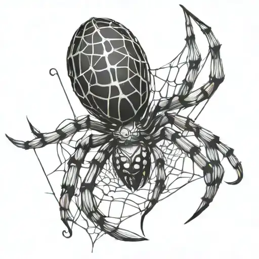 spider weaving a web tattoo design idea