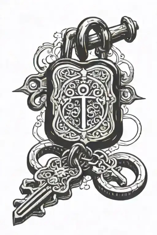 bdsm Lock And Key tattoo design idea