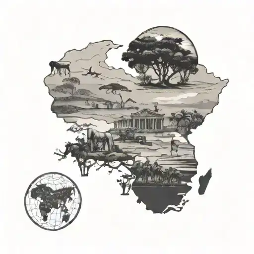 africa map, wheelchair, Occupational therapy and family tattoo design idea