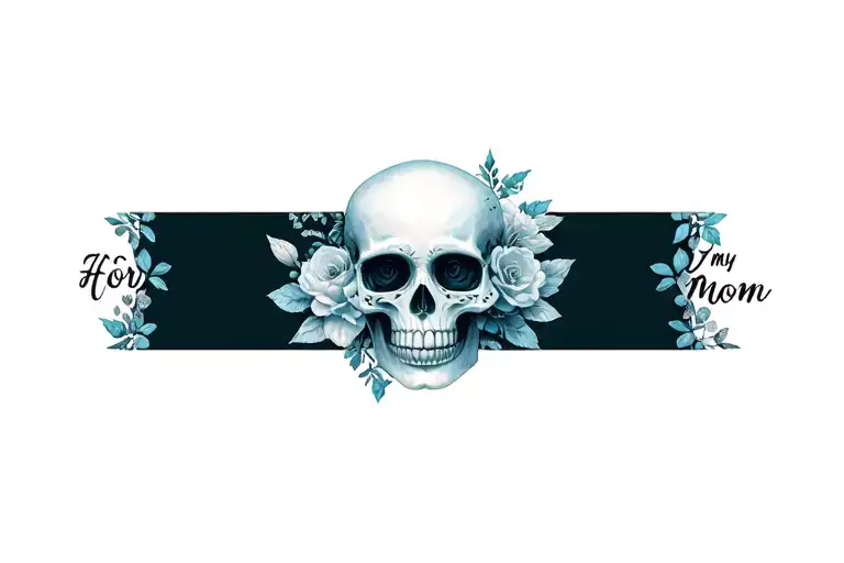 candy skull with hope around for memorial for my mom hope tattoo design idea