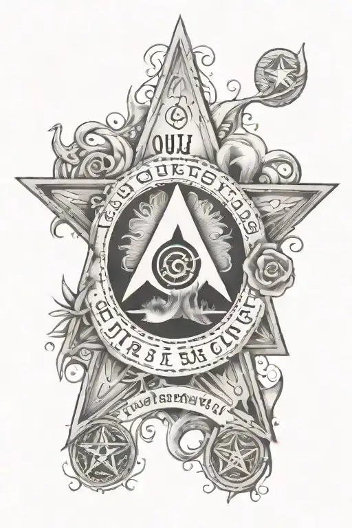 Ouija and pentacle taste tattoo design idea