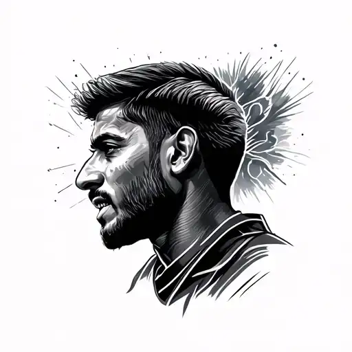 Dhoni 7 tattoo design idea