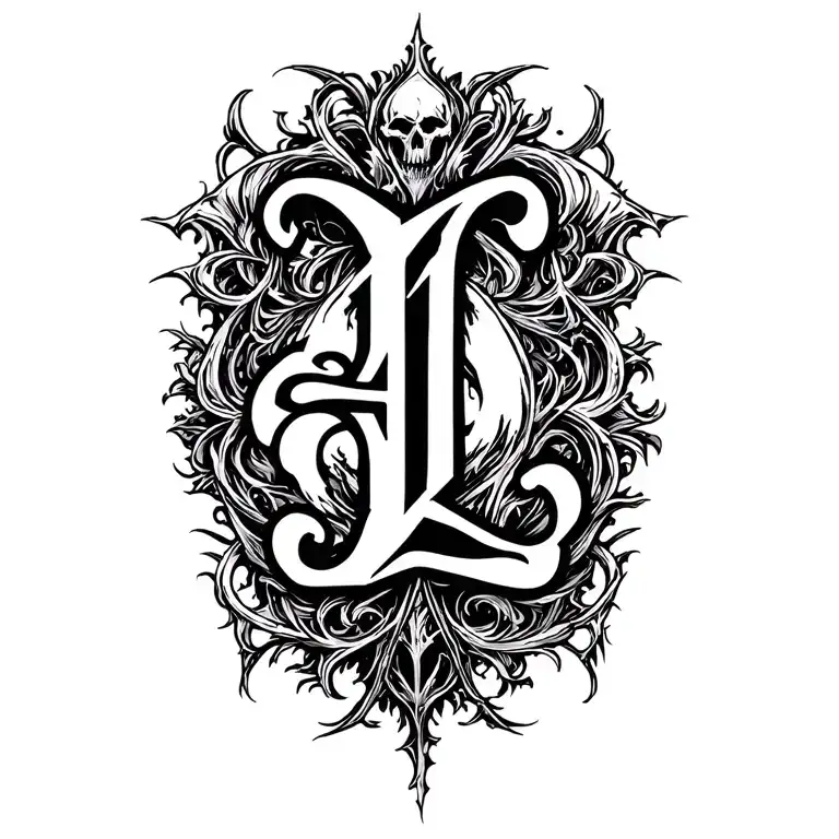 Initials A nad L font tattoo design tattoo design idea