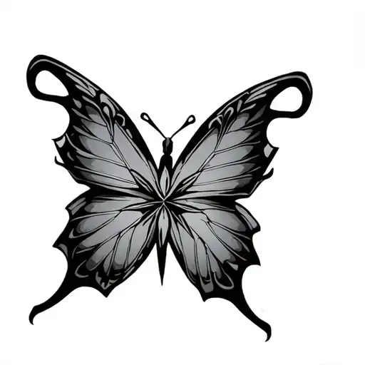 butterfly ninja star tattoo design idea