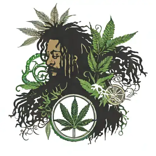 peace, Love, marijuana, Rasta tattoo design idea