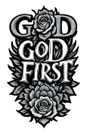 god first text tattoo design idea
