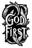 god first text tattoo design idea