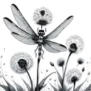 Dragonfly Dandelion tattoo design idea