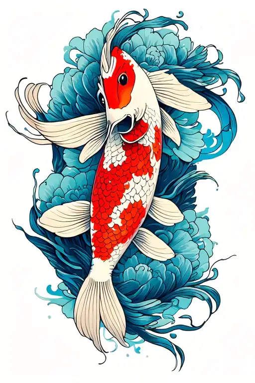 koi and Gemini tattoo design idea