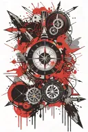 arrow with compass tattoo design idea