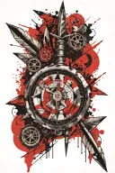 arrow with compass tattoo design idea