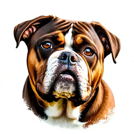 a male dog, it's mum is a Rotty x Am bulldog and it's dad is a harrier x beagle, Rotty coat but harrier body/face tattoo design idea