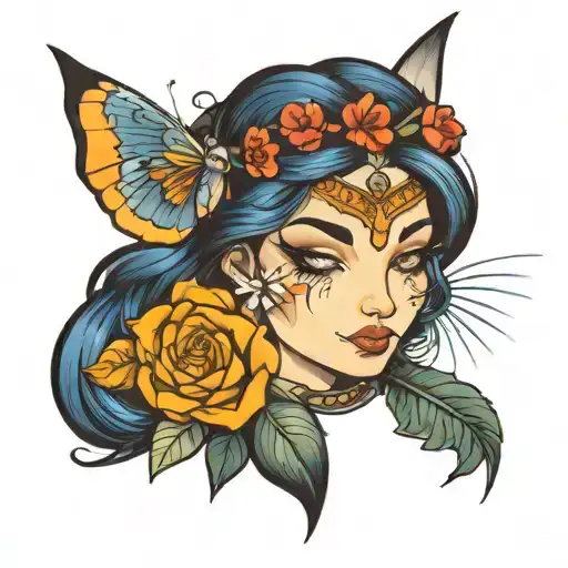 Love fati moon tattoo design idea