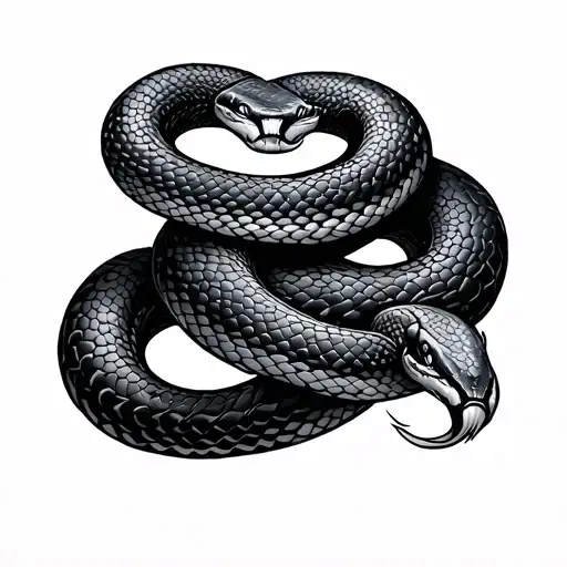 twin snakes tattoo design idea