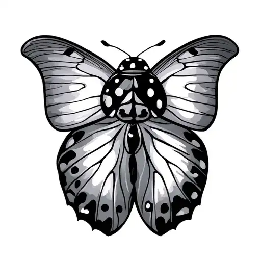 Butterfly And Ladybug tattoo design idea