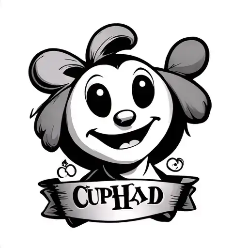 In the style of Cuphead Disney Style tattoo design idea
