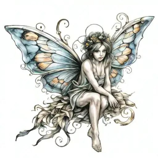 fairy tattoo design idea