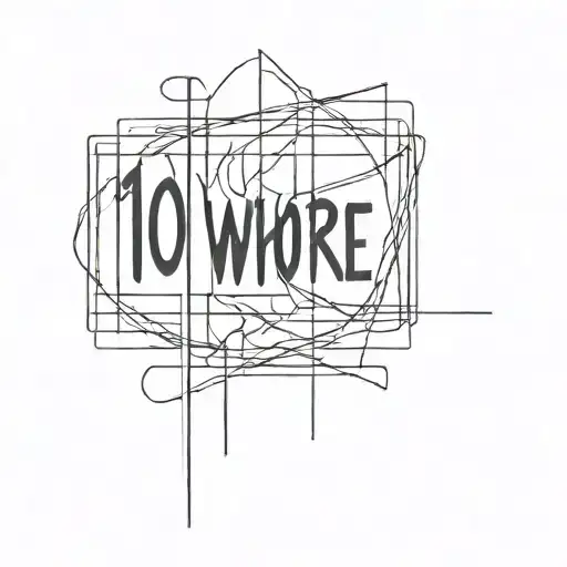 creative text for 10's whore  tattoo design idea