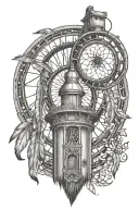 grain elevator, dream catcher, Athena and Apollo Greek gods  tattoo design idea