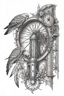grain elevator, dream catcher, Athena and Apollo Greek gods  tattoo design idea