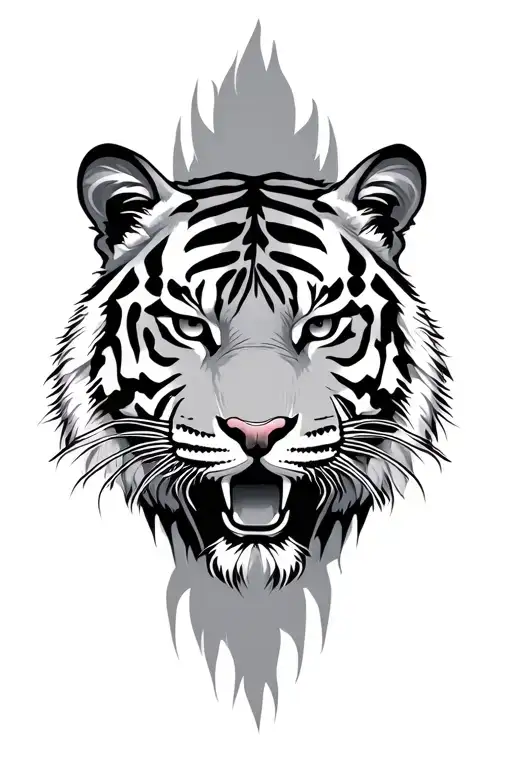 tiger head tattoo design idea