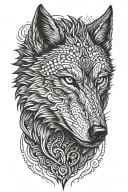 very angry wolf tattoo design idea