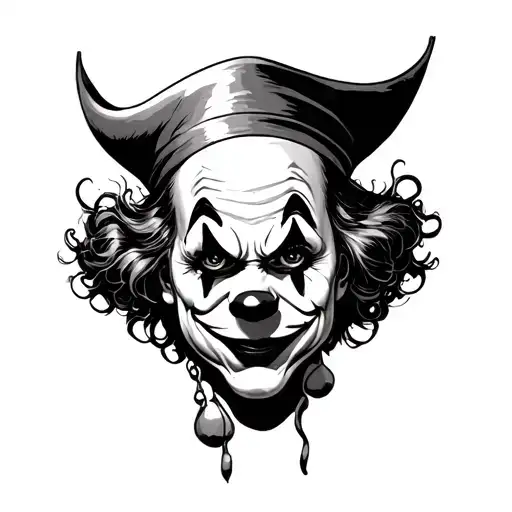 Evil Clown Hat tattoo design idea