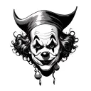 Evil Clown Hat tattoo design idea