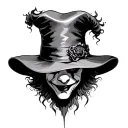 Evil Clown Hat tattoo design idea