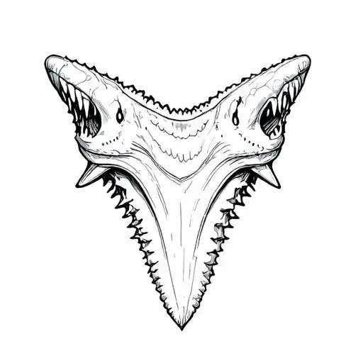 shark tooth tattoo design idea