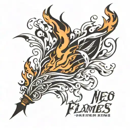 flames left arm sleeve tattoo design idea