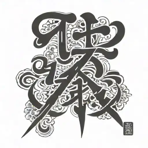tranquility word written tattoo design idea