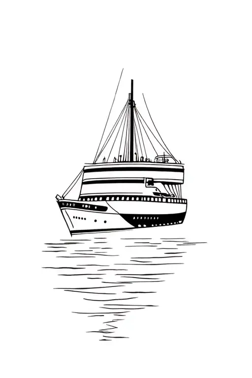 cruise ship tattoo design idea