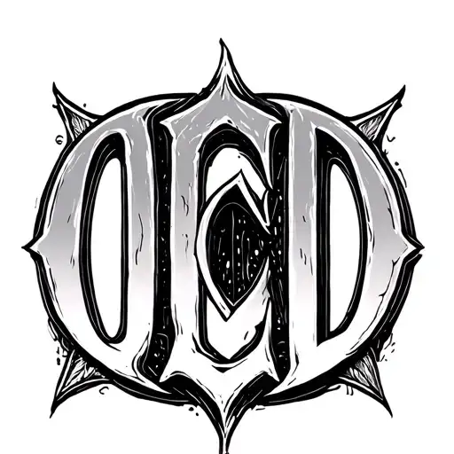 the letters OCD  tattoo design idea