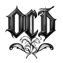 the letters OCD  tattoo design idea