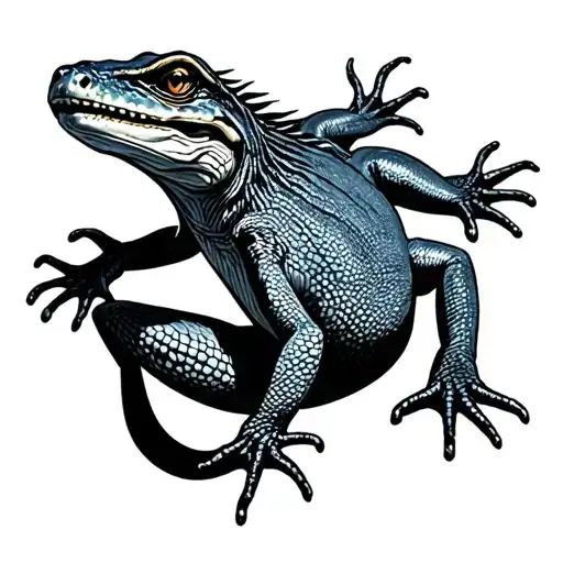 hard to kill lizard tattoo design idea