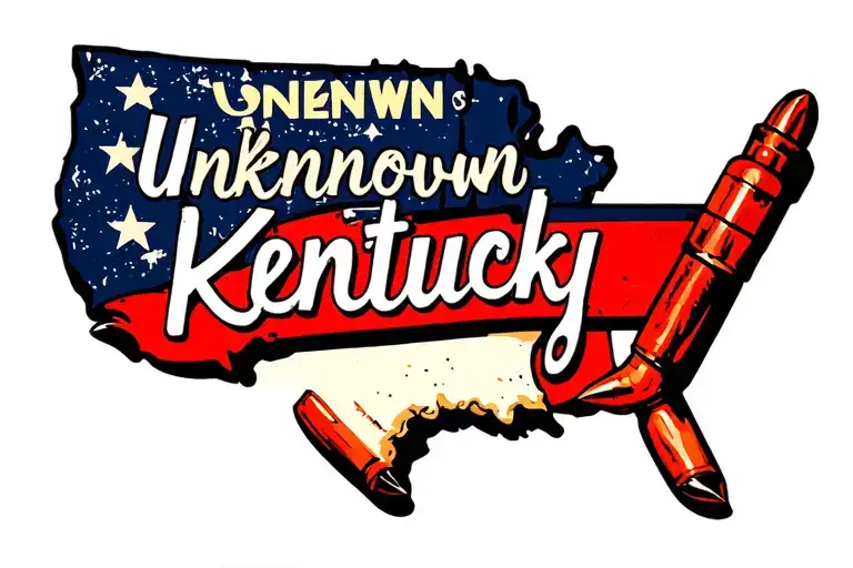 "Unknown Kentucky " 9mm bullet tattoo design idea